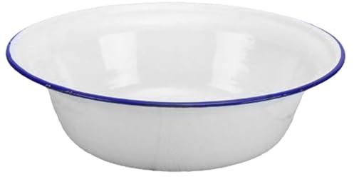 Gadpiparty Fuente Redonda de Esmalte para Hornear Gran Capacidad, Segura para Horno y Diseño Clásico Vintage Elegante para Cocina