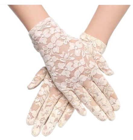 Guantes De Protección For Conducción De Fiesta, Guantes De Encaje For Novia, Manoplas Huecas, Guantes De Protección Solar