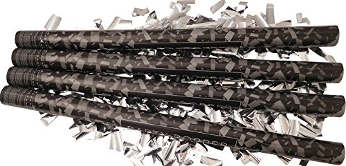 4er Set Konfettikanonen XL 80 cm Party-Popper Konfetti-Shooter silber metallic Partykanonen Konfettibombe Hochzeit Geburtstag Karneval