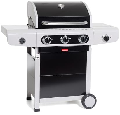 barbecook Carro de Barbacoa de Gas con Tapa y termómetro para Barbacoa, Potente, 124 x 55,7 x 118,8 cm, Color Negro