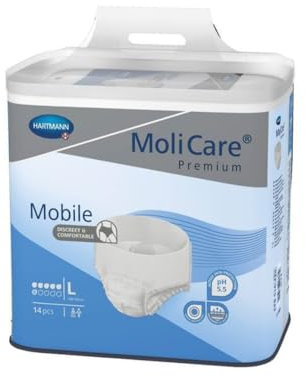 MoliCare Premium Mobile Einweghose: Diskrete Anwendung bei Inkontinenz für Frauen und Männer; 6 Tropfen, Gr. L (100-150 cm Hüftumfang), 4x14 Stück