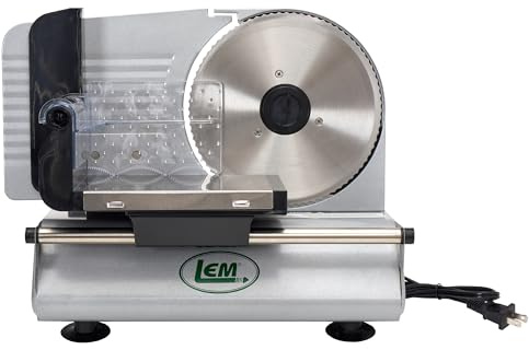 LEM Products 7.5 Electric Meat Slicer, Kitchen Appliance for Deli Meat, Cheese, Bread, Adjustable Food Slicer Machine for Home Use with Serrated Stainless Blade & Adjustable Thickness