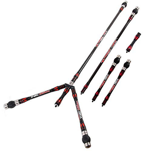MILAEM Carbon Bogen Stabilisator für Bogenschießen 30 ”10” 5 ” Carbon Balance Rod Verlängerungsstange für Recurve Bogen Compoundbogen (Rot)