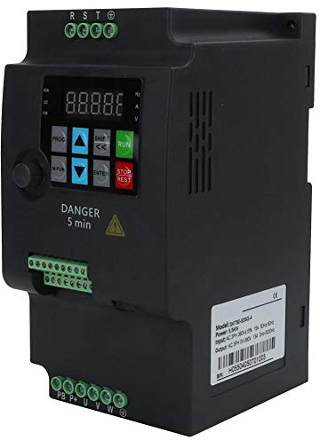 Variateur de Fréquence VFD 5.5kW 380V, Triphasé, Contrôle Vitesse Moteur Broche CNC, 180x115x95mm, 13A