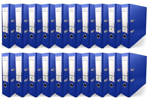 Netuno 20 raccoglitore cartone ecologico riciclato blu a 2 anelli A4 dorso 8 cm faldone portadocumenti per ufficio scuola archivio
