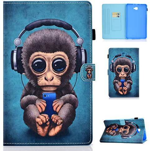 Auslbin Hülle für Samsung Galaxy Tab A6 10.1 SM-T580/SM-T585,PU Leder Case Magnetisch Flip Cover Etui mit Ständer und Kartensteckplatz,Auto Schlaf/Aufwach,Headset AFFE