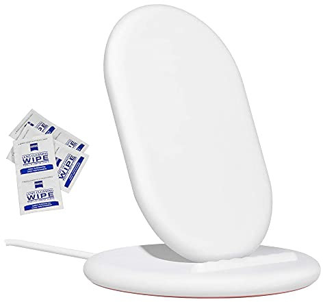 Google Pixel Fast Wireless Charger - Pixel Stand for Pixel 5, Pixel 4, Pixel 4XL, Pixel 3 and Pixel 3XL w/ 6 Cleaning Wipes - White