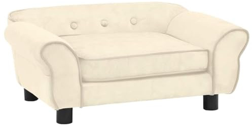 vidaXL Divano per Cani Crema 72x45x30 cm in Peluche