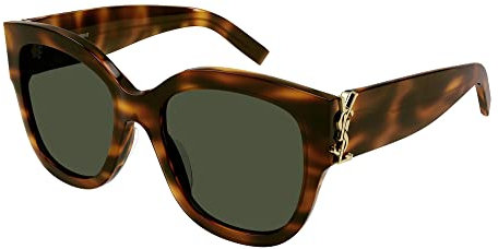 SAINT LAURENT Womens SL M95/F-003 56 Woman Acetate Sunglasses, Havana-Havana-Green