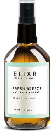 ELIXR Airspray Fresh Breeze 100ml I Zeder Bergamotte I mit 100% naturreinen ätherischen Ölen I Natürliches Raumduft Spray, Raumspray, Airspray