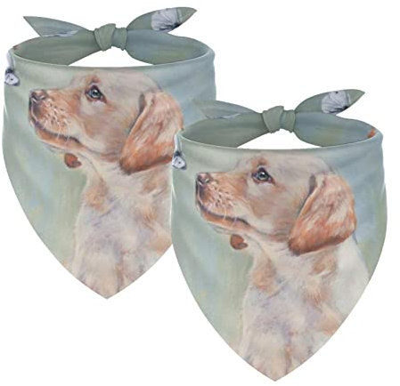 Hundehalstuch, Motiv: Labrador Retriever, Kuss, Schmetterling, Liebe, Haustier-Schal, Chiffon, Halstuch, Dreiecks-Lätzchen, Zubehör für kleine, mittelgroße und große Hunde, Welpen, Haustiere