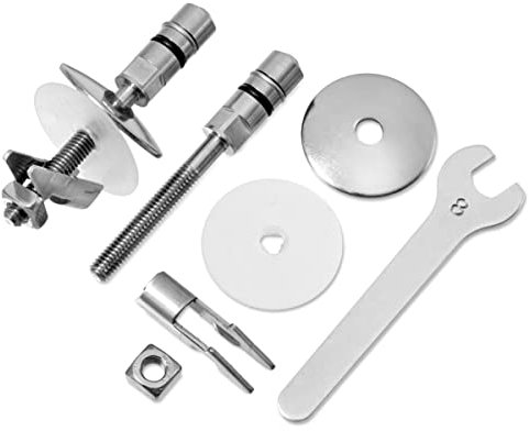 WC-Sitz Befestigung, Mittel-Pin Scharnier Set C0102G, Edelstahl, Montage von oben, Ersatzteil, nur passend für LUVETT WC-Sitze, Farbe:Edelstahl
