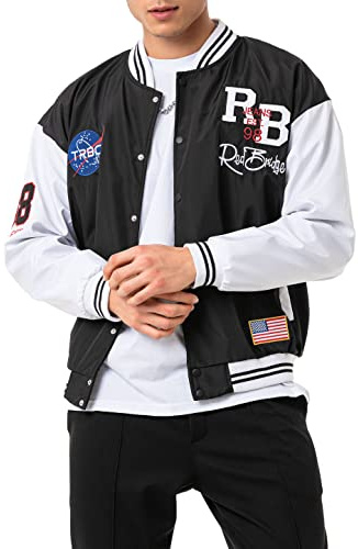 Redbridge Herrjacka, collegejacka 2-Tone RB, svart, XXL