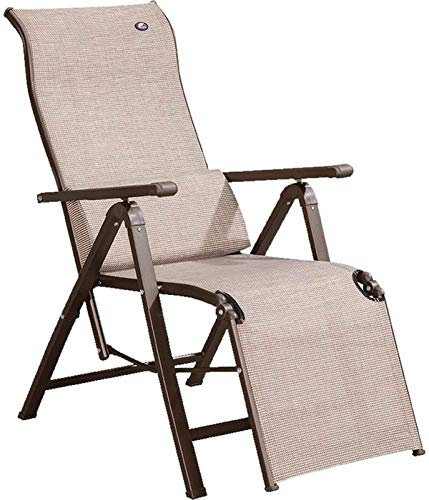 Leichte Khaki-Gartenliegen und Liegestühle, zusammenklappbar, verstellbar, Sonnenliege mit kostenlosem Lendenkissen für den Strand, Pool, Außenterrasse, Campingfüße aus Stahl Present