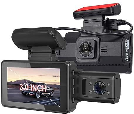 DazulI Dash Cam da 3 Pollici HD 1080P Videocamera per Auto DVR Videoregistratori per Visione Notturna Grandangolare A 170 ° Registrazione in Loop Videocamera per Auto con Sensore G,64g