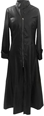 TDEOK Läderjacka dam lång elegant läderklänning svart sexig damjackor med dragkedja pennklänning vintage bodycon läderklänningar fest cocktailklänning vinterjacka övergångsjacka, AAAsvart, 3XL