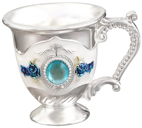 ABOOFAN Eleganter Europäischer Weinbecher Aus Legierung Widerstandsfähig Und Pflegeleicht Mit Stabilem Stand Für Party Zuhause Und Restaurant Vintage Stil in Silber-blau