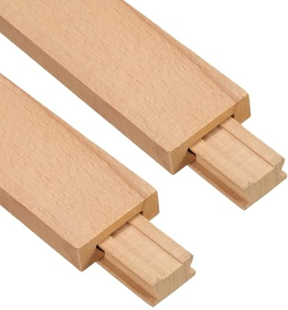QUARKZMAN 4 Stück Holzschubladenführungen, klassische Holz-Mittelstreckenführung, Ersatz-Set für Holzschubladenführungen, 15-3/4 Zoll (40 cm)