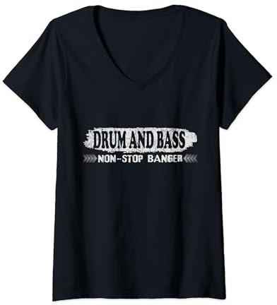 Damen Drum and Bass non-stop banger, dnb drum n Bass Drum and Bass T-Shirt mit V-Ausschnitt