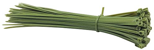 Attache Cable Attaches de câble en nylon autobloquantes 3 * 200mm 8 pouces 100 pièces 12 couleurs sangles de reliure à glissière en plastique Serre Cable(Dark green)