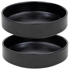 Ceramic Cat Bowls,6‘’Cat Food Bowl to Relieve Cat Whisker Fatigue,Pet Food Bowls for Cats and Puppies (Black, 6'')
