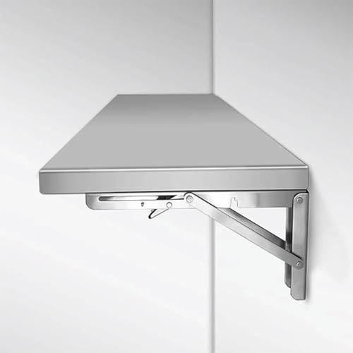 Tavolo pieghevole da parete, in acciaio inox 304, con supporto di 150 kg, spessore 0,8 mm (70 x 40 x 3 cm)