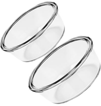 LALADEFIEE Set 2 Ciotole Vetro Temperato Per Friggitrice Ad Aria E Forno Ciotola Multiuso Alta Resistenza Al Calore 6.5X6.5X2.6 Per Insalata Dessert E Cottura Casa