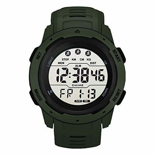 AKTOUR Mi Band Orologio Fitness da uomo Ampio schermo di facile lettura Stile di visualizzazione con cinturino in PU Orologio Bambina Digitale Orologio Fitness (Green, One Size)