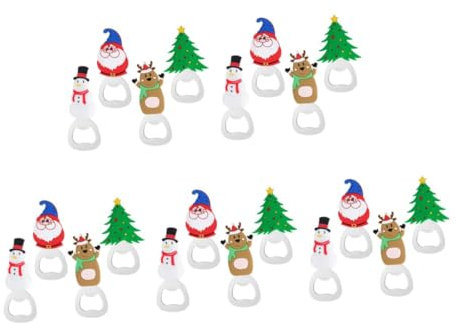 PRETYZOOM 5 Juegos Sacacorchos De Navidad Abrebotellas Cerveza Destapador De Cerveza Utensilios De Cocina Extraíbles Vajilla Al Aire Día Festivo De Fiesta De Navidad 4 Uds * 5