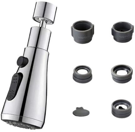 360°Swivel Spout Kitchen Tap Spray Head Tap Attachment Spray with 3 Modes for Kitchen Tap Replacement Spray Head