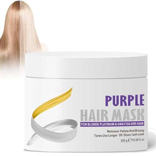 Purple Shampoo300g, Silver Shampoo No Yellow für blondes, Entfernt schnell Gelbtöne für blondes, platinfarbenes, weißes oder graues Haar