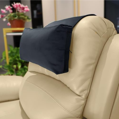 Gobesty Kopfkissen für Liegestuhl, Rutschfestes Nackenkissen für Sessel mit Tasche, Kopfstützenkissen zur Linderung von Nackenschmerzen & Halswirbelstütze, Nackenkissen Kopfkissen Memory Foam, Schwarz