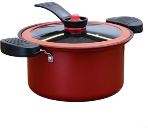 3,5 Liter Slow Cooker, ein multifunktionaler Eintopftopf für Zuhause, Küche, Topf mit offener Flamme und Isolationsfunktion, geeignet zum Schmoren von Dämpfen und langsamem Kochen (rot)