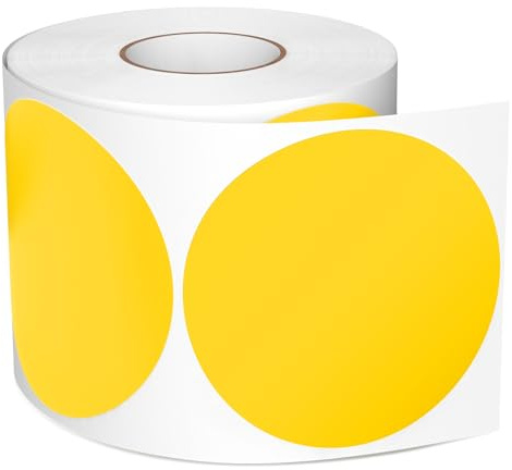 Meitaat 500 Stk Runde Aufkleber Gelbe 76 mm Klebepunkte Selbstklebende | Markierungspunkte, Vinyl-Punktaufkleber Stickers, Wasserfeste Etiketten für Umzüge, Schulen, Lagerhäuser