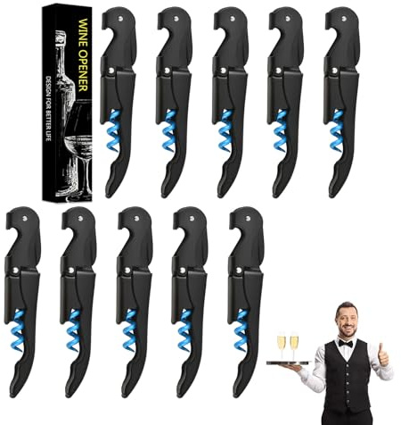 Tire Bouchon Limonadier Professionnel Sommelier Madehay Tire Bouchon Professionnel, Couteaux de Sommelier en Acier Inoxydable Avec Décapsuleur et Coupe-Capsule (20, Noir Bleu)
