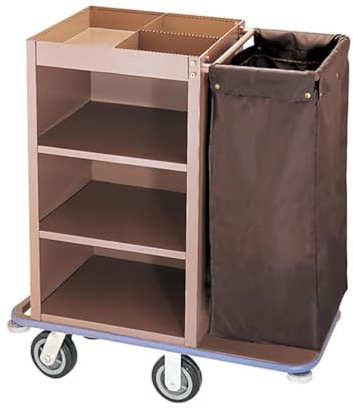 Chariot de nettoyage professionnel pour hôtel avec sac de rangement et roues Chariot d'entretien ménager pour service de chambre et utilisation hôtelière Fournitures de nettoyage robustes nizer