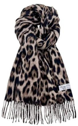 RQcMid Leopardenmuster, Leo Schal Damen, Leoparden Schal, Warm Schal Damen, Leopardenmuster Schal, 175cm