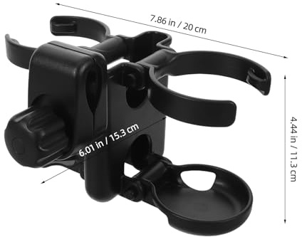 FIXOSHEE Soporte para Botellas y Bebidas para Cochecito Plegable Accesorio Resistente y Antideslizante Compatible con Sillas de Ruedas y Andadores Color Negro para Uso Exterior