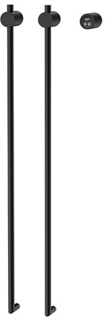 YUDNLIB Towel Warmer, Vertical Heated Towel Rail 2-Bar Electric Towel Warmer Smart Hidden Wall-Mounted Towel Dryer Rack Bathroom Bathrobe Heating Bar with Timer Black