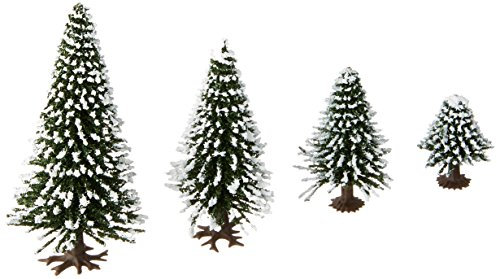 NOCH Schneetannen, Winterdekoration Modellbau, 25 Stück 3,5-9 cm hoch für Spur N und Z, ideal für Basteln und DIY