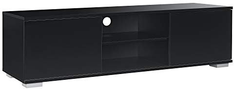 [en.casa] Fernsehtisch - Schwarz 34,5x120x40 cm - TV Lowboard Board Fernseher Schrank Unterschrank