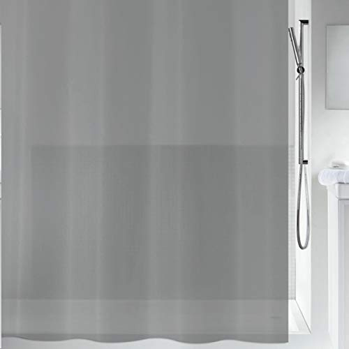 Spirella Anti-Schimmel Duschvorhang Bio Anti-Bakteriell, waschbar, wasserdicht PEVA 180x200cm Grau
