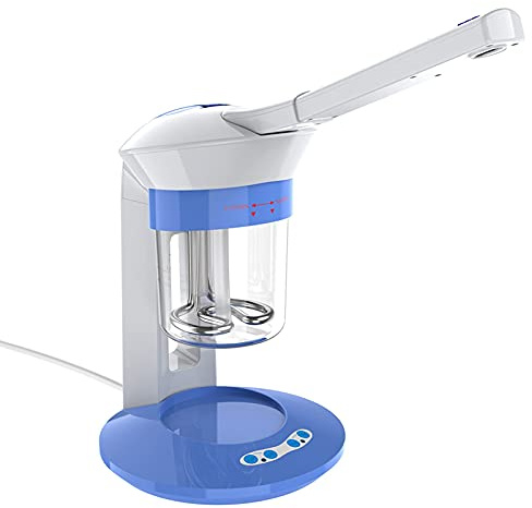 Desktop Facial Steamer Professional, Portable Vapour Steamer Face Care Facial Steamer Salon for Pores and Sinus, 2 in 1 Nano Ionic Face Steamer with UV Light for Facial Skin or Dry Hair