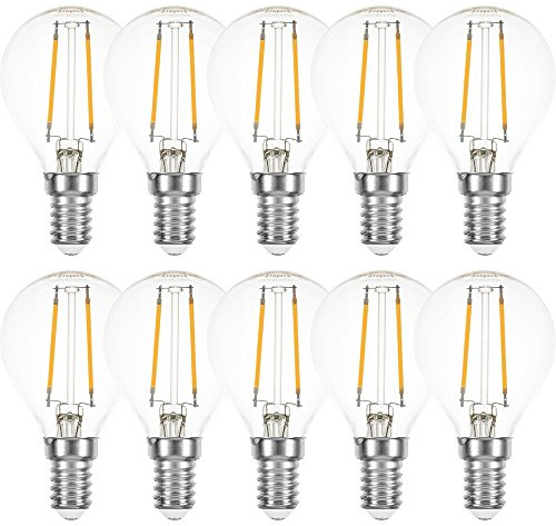 NCC-Licht 10x LED Lampe P45 Tropfen E14 2W Warmweiß 2700K | LED Leuchtmittel aus klarem Glas, ersetzt 25W Glühlampe, gemütliches Licht ideal für Wohnbereiche