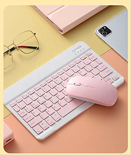 ISMMIK Trådlös Bluetooth-mus kompatibel med laptop/Macbook/iPad/iPhone Android/PC, uppladdningsbar mini tyst för Windows/Linux, 3 DPI justerbar ergonomisk rosa