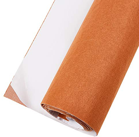 BENECREAT Filt Fabric Roll (2 mx40cm) Klibbigt Fästande Tyg Bakre Lim Blad, Självlim, Hållbar och Vattenbeständig, Multipurpose Brun