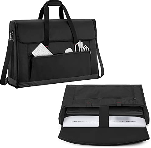 Trunab Bolsa de Viaje para Monitor de 24'' a 27'', con Capacidad para 2 Pantallas LCD/Televisores, No Compatible con iMac o Ordenador Todo en Uno, con Correa Hombro, Fondo Antideslizante