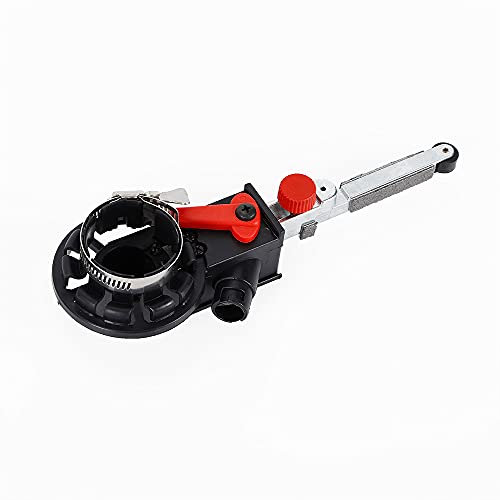 LENJKYYO Lima elettrica levigatrice a nastro, 6 livelli, regolazione della velocità, adattatore M10 per smerigliatrice angolare elettrica da 100 mm, 4, per lavorazione del legno, lima per dita