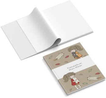 easyprint Poesiealbum personalisiert mit Name | Design Little Cat | 148 x 210 mm | Hardcover | Papier 100 g/m² | Blanko Innenseiten | Freundebuch | Erinnerungsbuch