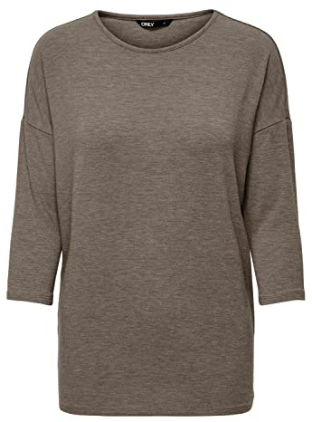ONLY Onlglamour 3/4 Top Jrs Noos Maglietta a Maniche Lunghe, Falcon/Dettaglio: mélange, M Donna